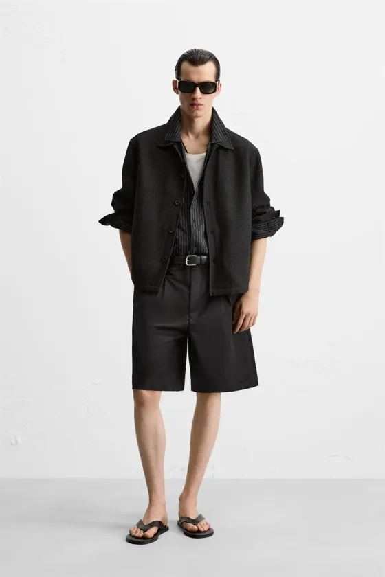КУРТКА-РУБАШКА REGULAR FIT ИЗ РЕЛЬЕФНОЙ ТКАНИ