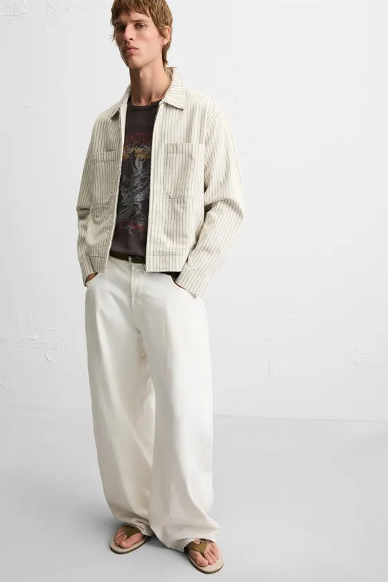КУРТКА-РУБАШКА RELAXED FIT В ПОЛОСКУ