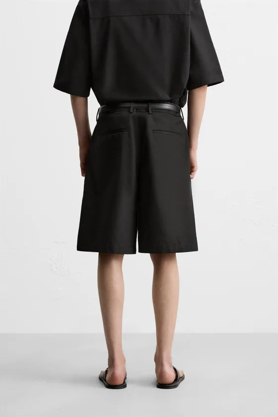 ШОРТЫ ИЗ ХЛОПКА И ЛЬНА СО СКЛАДКАМИ