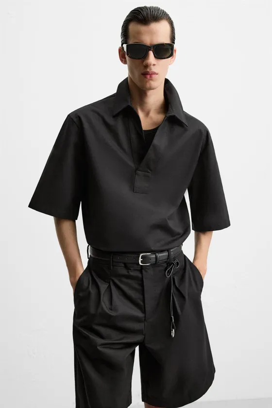 ШОРТЫ ИЗ ХЛОПКА И ЛЬНА СО СКЛАДКАМИ