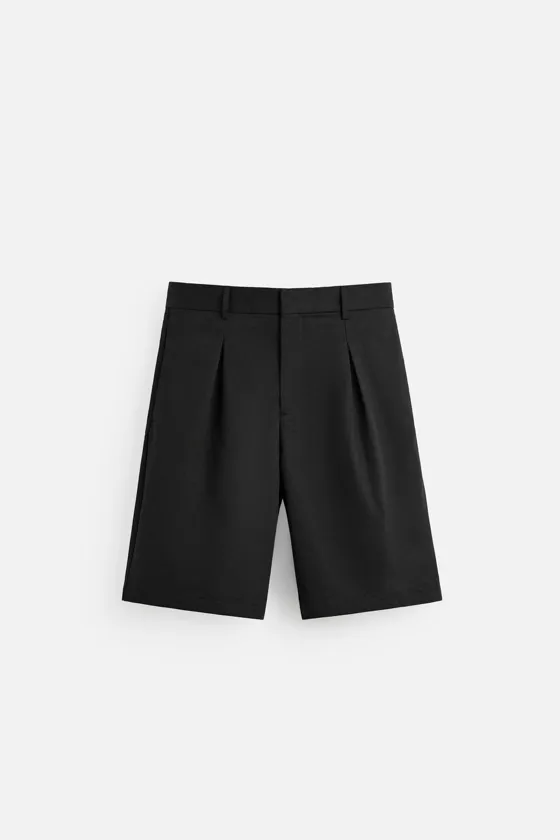 ШОРТЫ ИЗ ХЛОПКА И ЛЬНА СО СКЛАДКАМИ