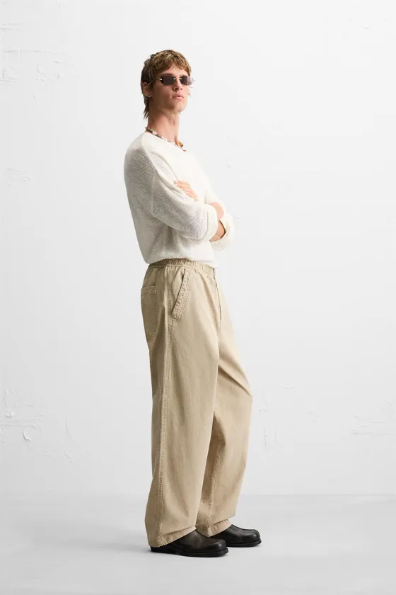 БРЮКИ RELAXED FIT С ЭФФЕКТОМ ПОТЕРТОСТИ