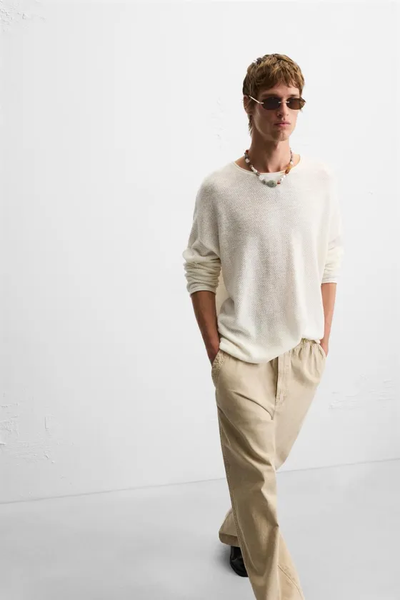 БРЮКИ RELAXED FIT С ЭФФЕКТОМ ПОТЕРТОСТИ