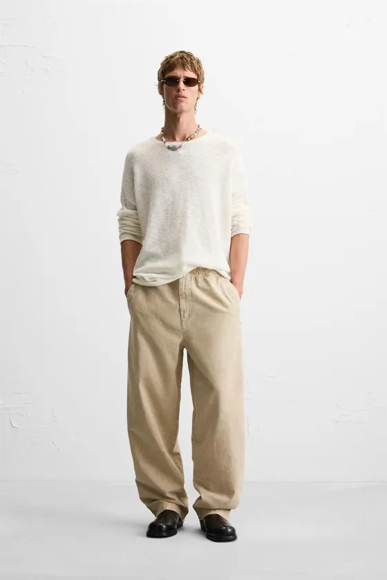 БРЮКИ RELAXED FIT С ЭФФЕКТОМ ПОТЕРТОСТИ
