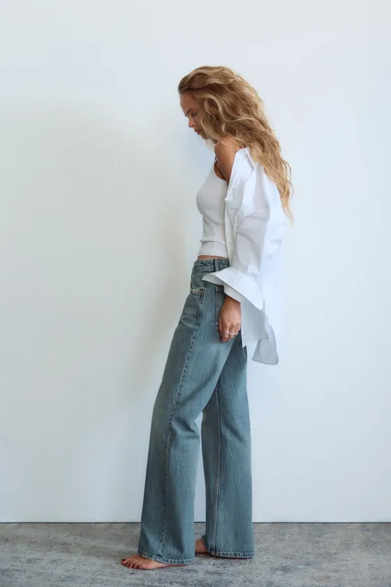 ДЖИНСЫ TRF WIDE-LEG С НИЗКОЙ ПОСАДКОЙ