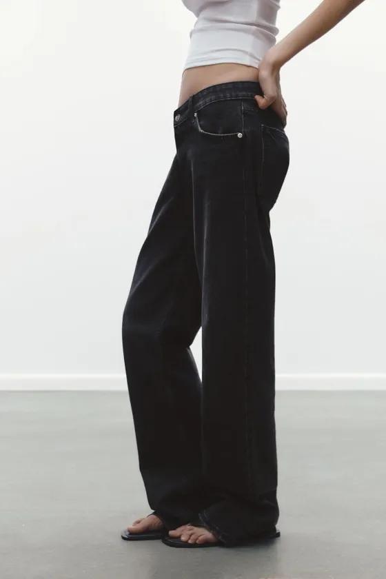 ДЖИНСЫ TRF WIDE-LEG С НИЗКОЙ ПОСАДКОЙ