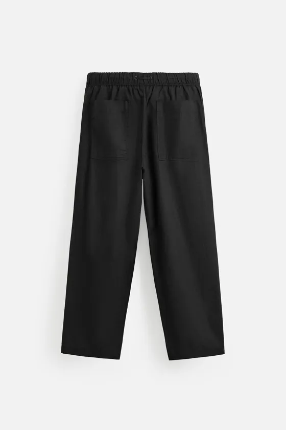 БРЮКИ RELAXED FIT ИЗ ХЛОПКА И ЛЬНА