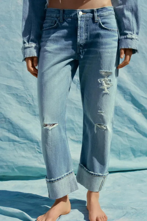 ДЖИНСЫ TRF STRAIGHT-LEG MID-RISE С РАЗРЕЗАМИ