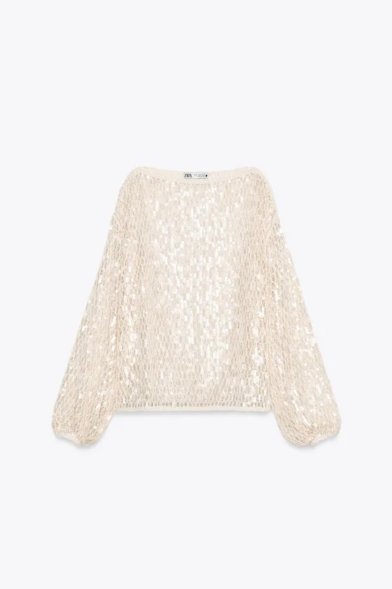 ТОП ИЗ СЕТЧАТОЙ ТКАНИ С ПАЙЕТКАМИ — ZW COLLECTION