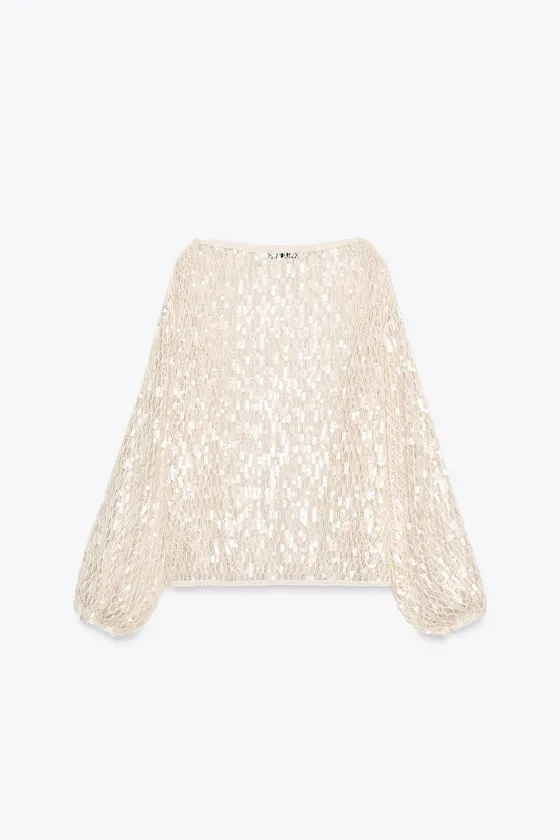 ТОП ИЗ СЕТЧАТОЙ ТКАНИ С ПАЙЕТКАМИ — ZW COLLECTION