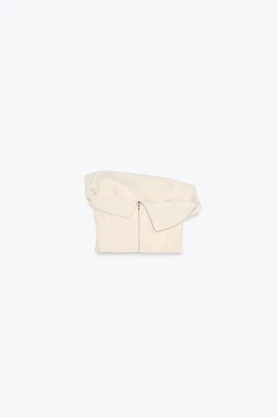 ТОП С ВОЛАНОМ БЕЗ БРЕТЕЛЕЙ — ZW COLLECTION