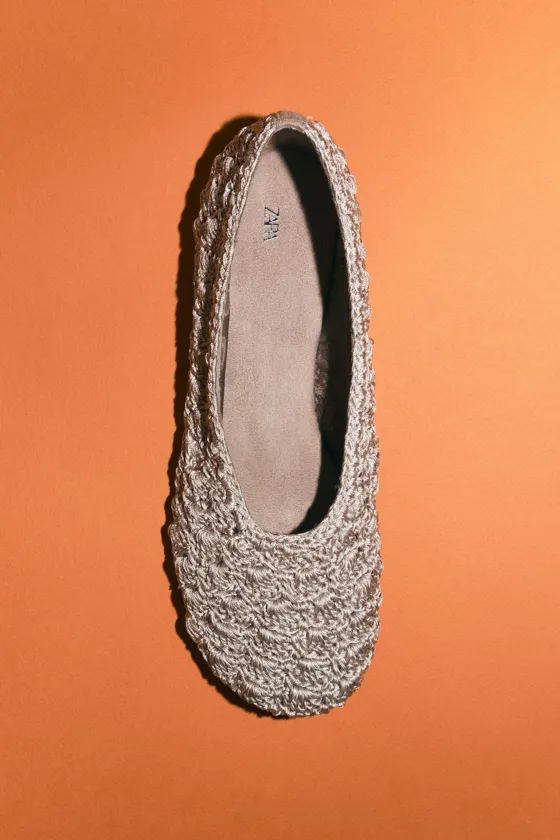 БАЛЕТКИ С ПЛЕТЕНЫМ УЗОРОМ