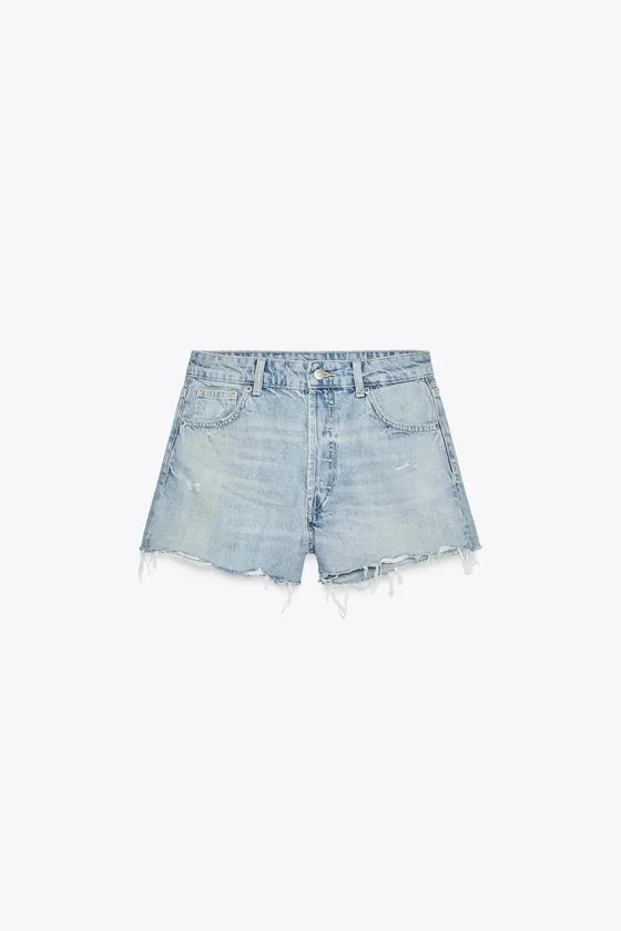 УКОРОЧЕННЫЕ ДЖИНСОВЫЕ ШОРТЫ TRF BAGGY С НИЗКОЙ ПОСАДКОЙ