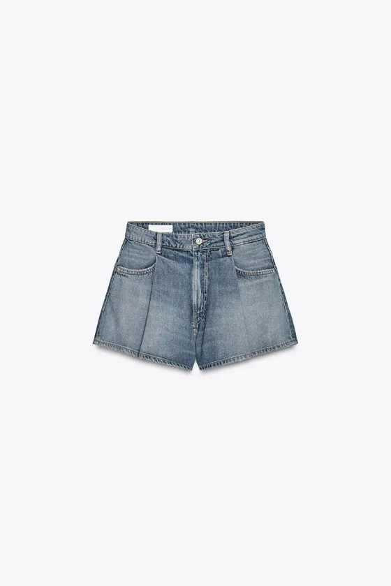 ДЖИНСОВЫЕ ШОРТЫ С ЗАЩИПАМИ