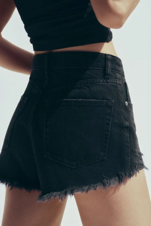 Джинсовые шорты TRF с высокой посадкой- Заказать в России