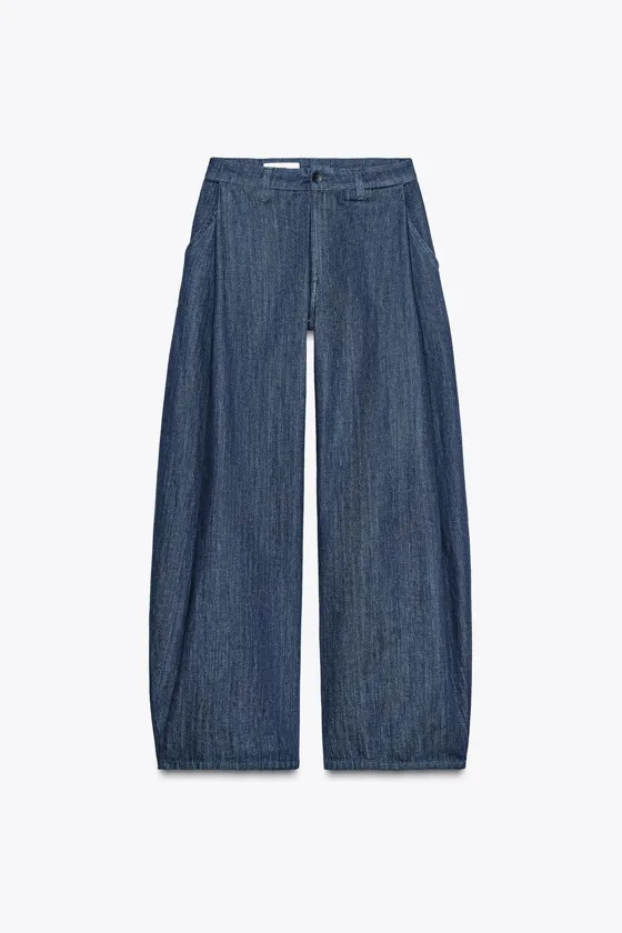 ДЖИНСОВЫЕ БРЮКИ TRF С ЗАЩИПАМИ