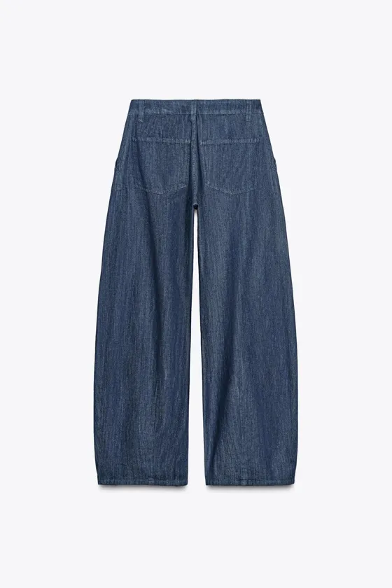 ДЖИНСОВЫЕ БРЮКИ TRF С ЗАЩИПАМИ