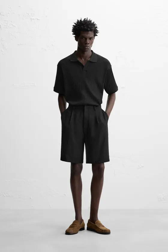 ПОЛО ИЗ РЕЛЬЕФНОЙ ТКАНИ В РУБЧИК