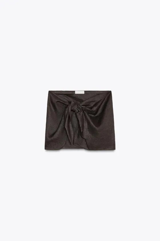 КОРОТКАЯ ЮБКА ИЗ 100% ЛЬНА — ZW COLLECTION