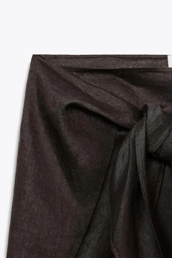 КОРОТКАЯ ЮБКА ИЗ 100% ЛЬНА — коллекция Zara «ZW»