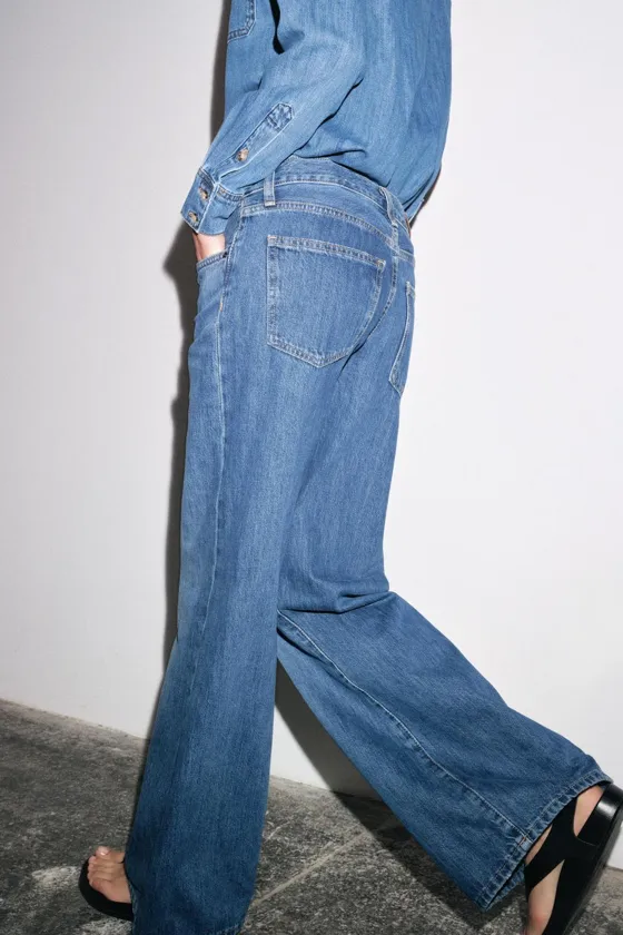 ДЖИНСЫ WIDE-LEG С НИЗКОЙ ПОСАДКОЙ — ZW COLLECTION