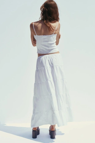 Длинная ярусная юбка- Заказать в России