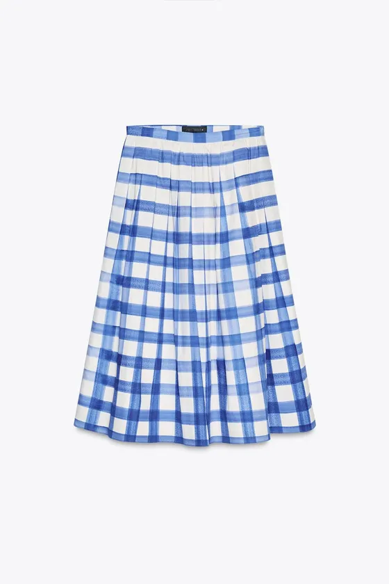 ЮБКА МИДИ В КЛЕТКУ — ZW COLLECTION