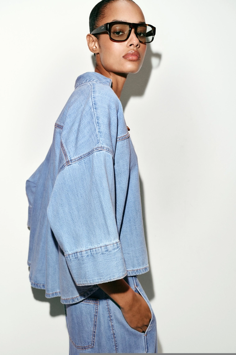 Джинсовая рубашка с широкими рукавами z1975