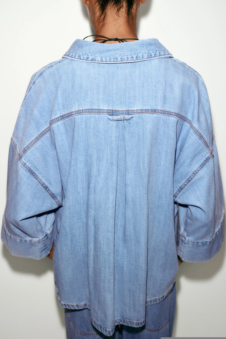 Джинсовая рубашка с широкими рукавами z1975