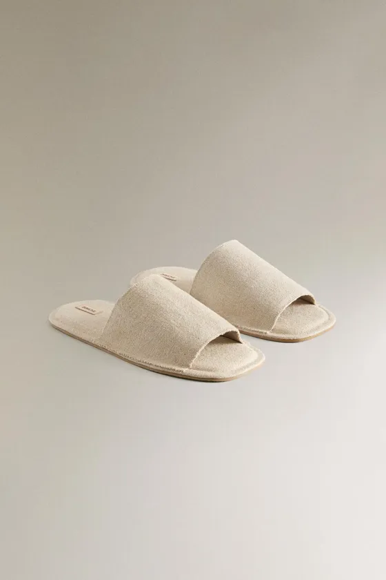 Слипоны из льна zara