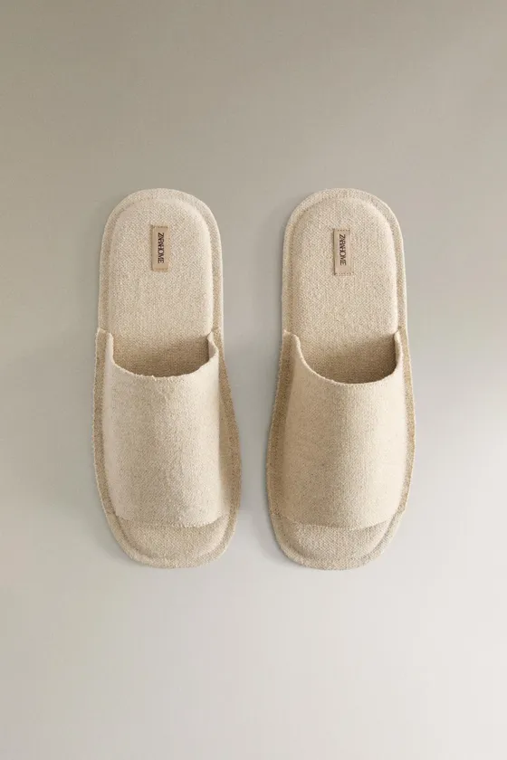 Слипоны из льна zara