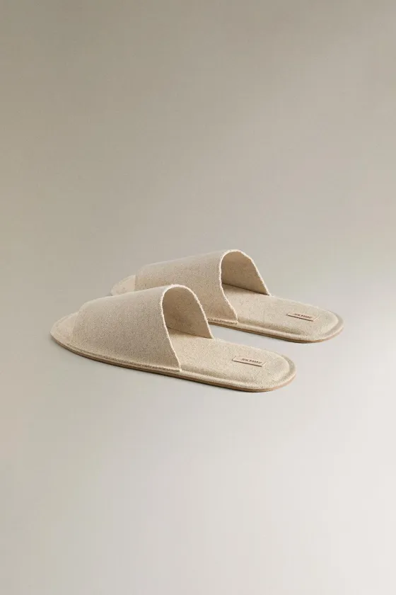 Слипоны из льна zara