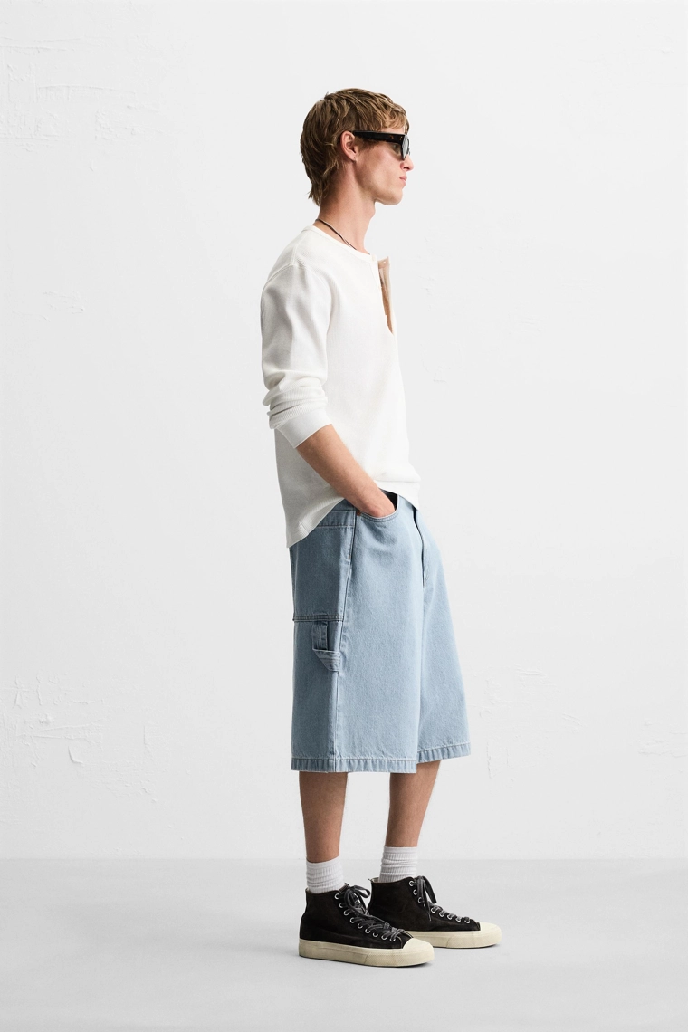 Джинсовые бермуды свободного кроя