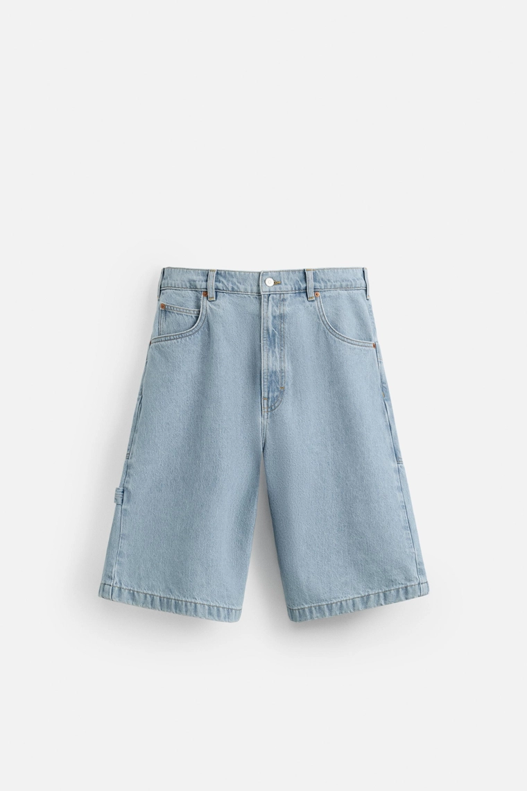 Джинсовые бермуды свободного кроя