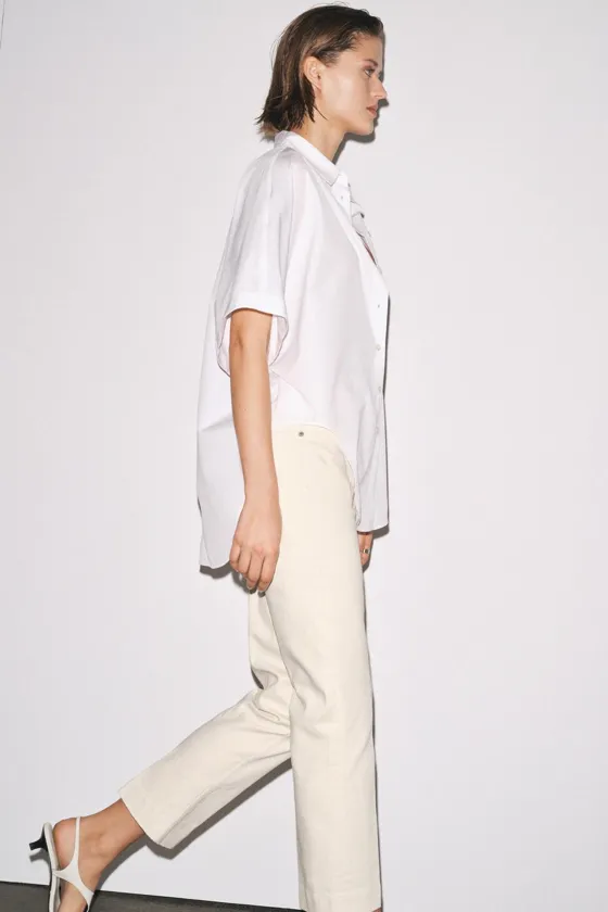 ДЖИНСЫ BOOTCUT CROPPED С ВЫСОКОЙ ПОСАДКОЙ — ZW COLLECTION