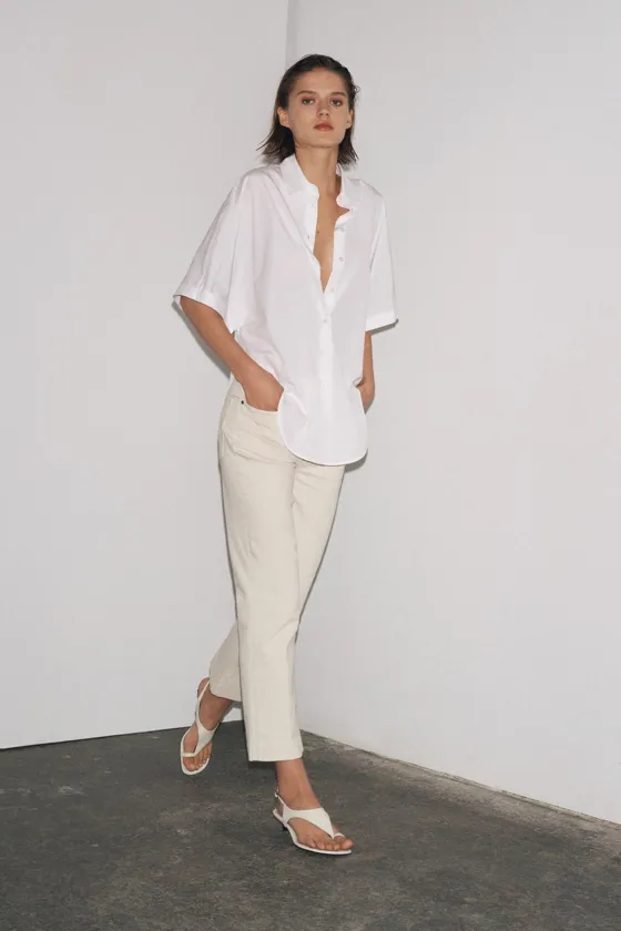 ДЖИНСЫ BOOTCUT CROPPED С ВЫСОКОЙ ПОСАДКОЙ — ZW COLLECTION