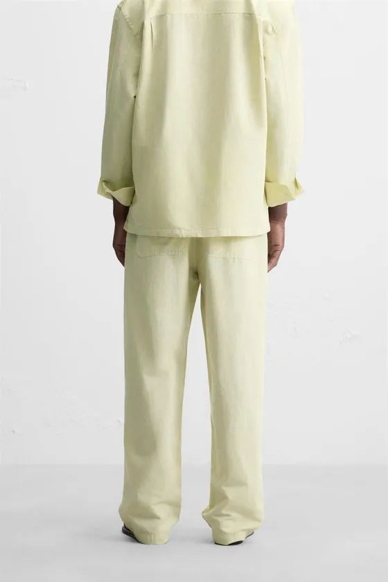 БРЮКИ STRAIGHT FIT ИЗО ЛЬНА И ХЛОПКА
