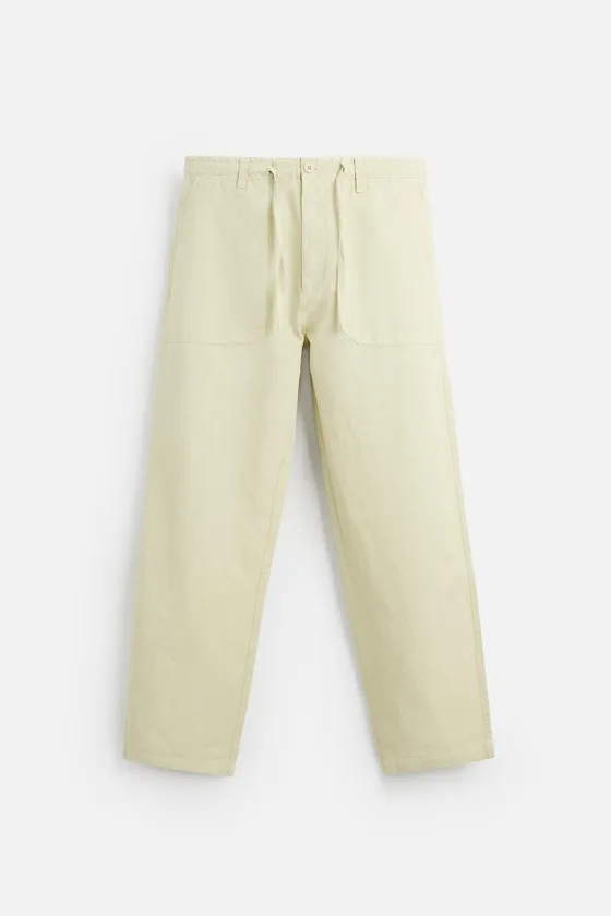 БРЮКИ STRAIGHT FIT ИЗО ЛЬНА И ХЛОПКА