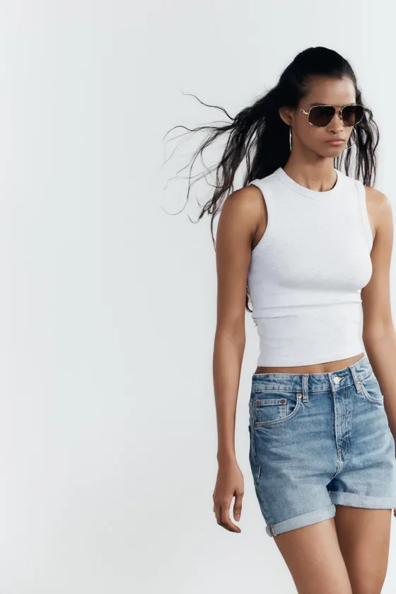 ШОРТЫ TRF MOM FIT С ВЫСОКОЙ ПОСАДКОЙ