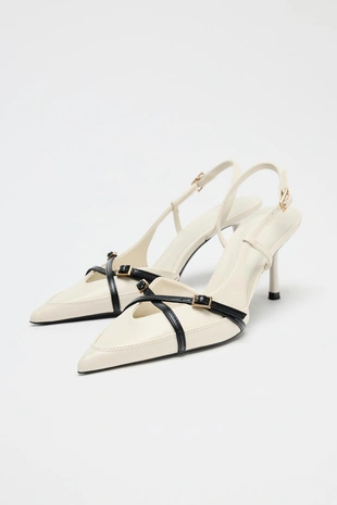 Туфли на высоком каблуке с ремешками и пряжками- Заказать в России