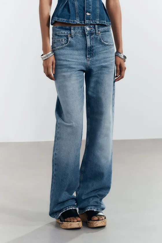 ДЖИНСЫ TRF WIDE LEG СО СРЕДНЕЙ ПОСАДКОЙ