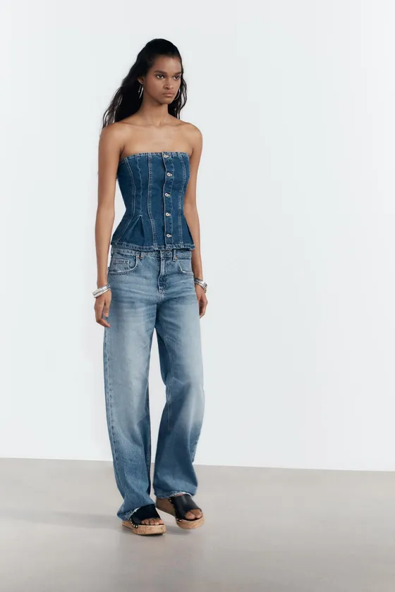 ДЖИНСЫ TRF WIDE LEG СО СРЕДНЕЙ ПОСАДКОЙ