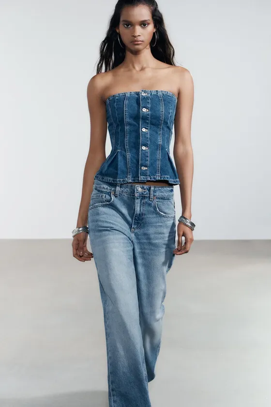 ДЖИНСЫ TRF WIDE LEG СО СРЕДНЕЙ ПОСАДКОЙ