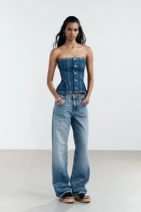 ДЖИНСЫ TRF WIDE LEG СО СРЕДНЕЙ ПОСАДКОЙ