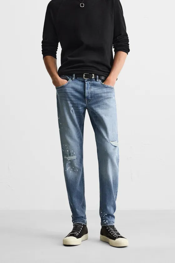 ДЖИНСЫ SKINNY FIT С РАЗРЕЗАМИ