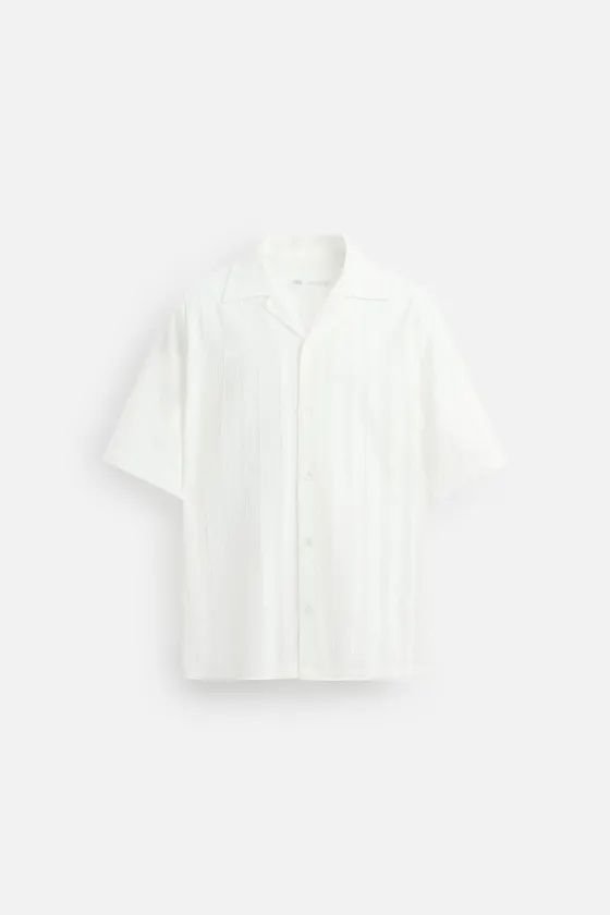 РУБАШКА JACQUARD ИЗ ВИСКОЗЫ И ХЛОПКА