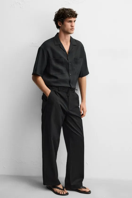 БРЮКИ STRAIGHT-LEG ИЗ РЕЛЬЕФНОЙ ТКАНИ