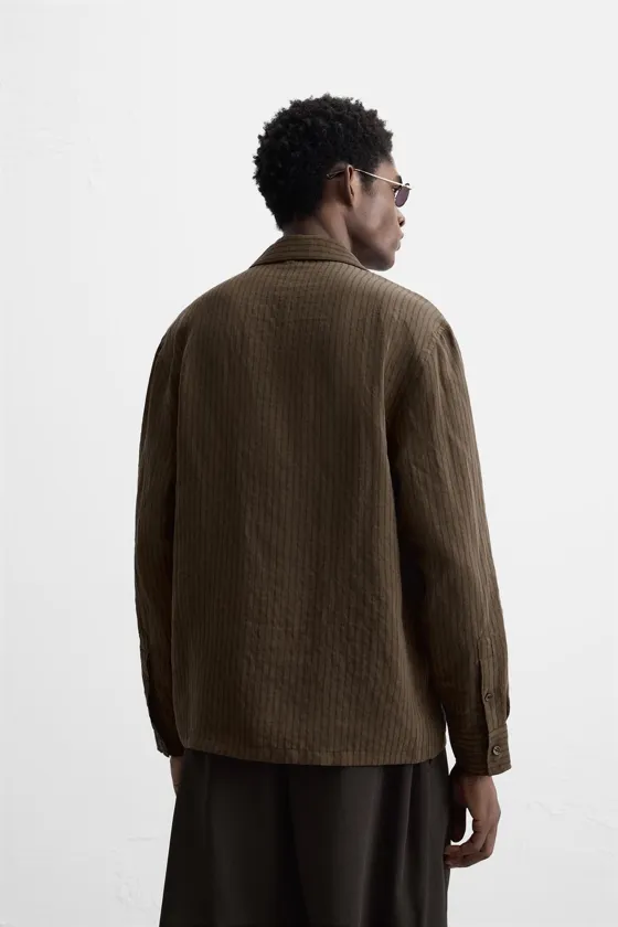 РУБАШКА ИЗ СМЕСОВОГО МОДАЛА В ПОЛОСКУ