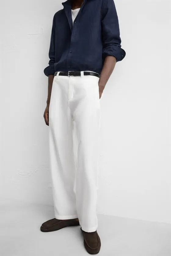 БРЮКИ ИЗ СМЕСОВОГО ЛИОЦЕЛЛА СО СКЛАДКАМИ