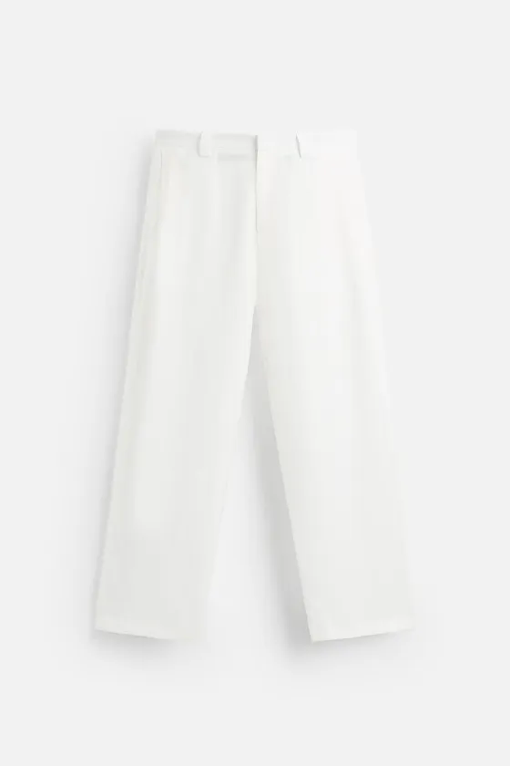 БРЮКИ ИЗ СМЕСОВОГО ЛИОЦЕЛЛА СО СКЛАДКАМИ